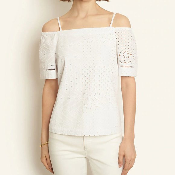 Eyelet Cold Shoulder Top - Picture 2 of 2